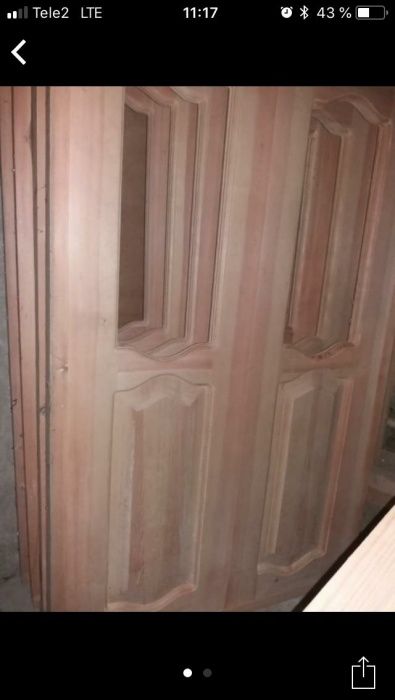 Срочно продам двери из сосны двухстворчатые
