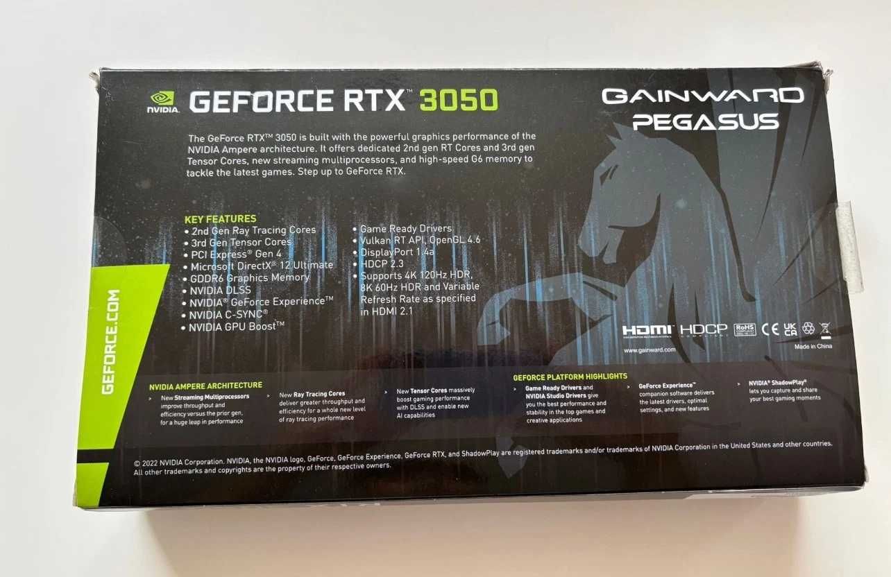 Видео Карта Gainward GeForce RTX 3050 Pegasus GDDR6 8GB