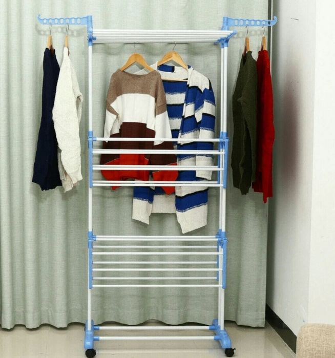 Uscator pentru rufe pliabil cu 3 nivele și 2 suporți pentru umerase