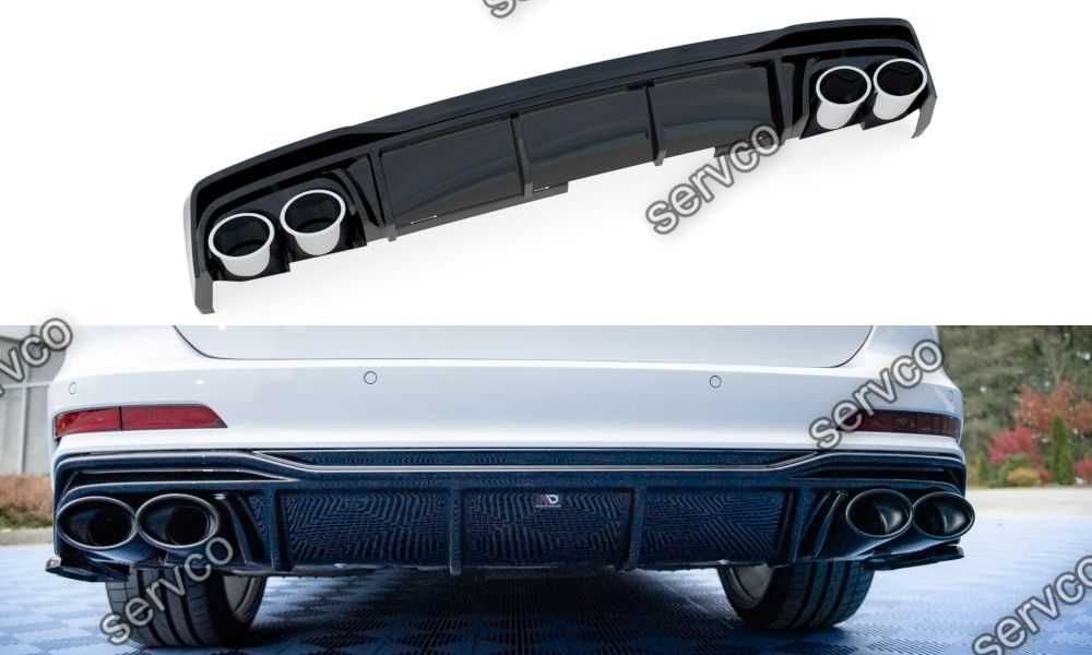 Difuzor si imitatii evacuare Audi A6 C8 S-Line 2018- v6 Maxton Design