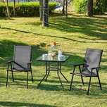 Set 2 scaune gradina pliante, cadru metal |YT 592830 Black(2pcs)