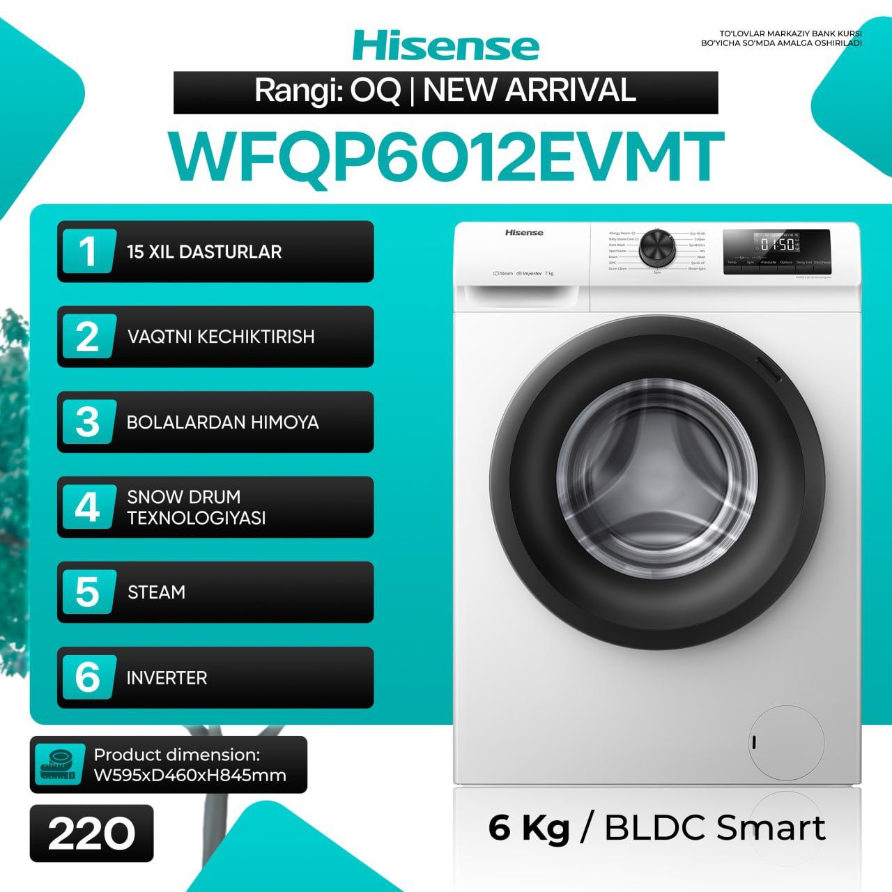 Hisense Brendidan Kir yuvish mashinasi,стиральная машинка