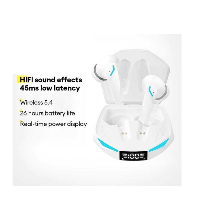 Casti wireless XT53, Bluetooth 5.4, reducere zgomot ambiental, alb