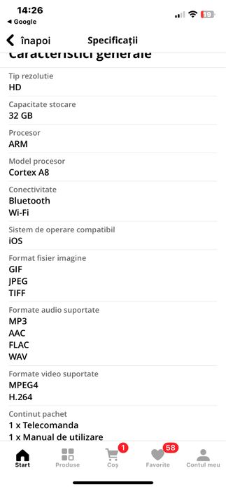 apple tv a1427.   32 gb pachet complet original