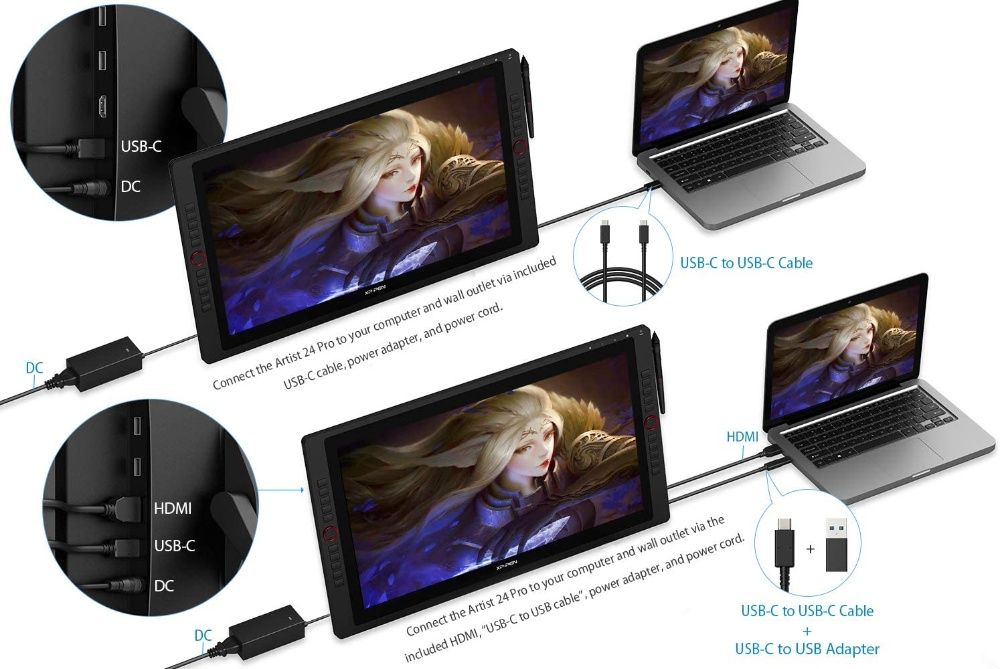 Графический планшет c экраном XP-Pen Artist 24 Pro 2K QHD
