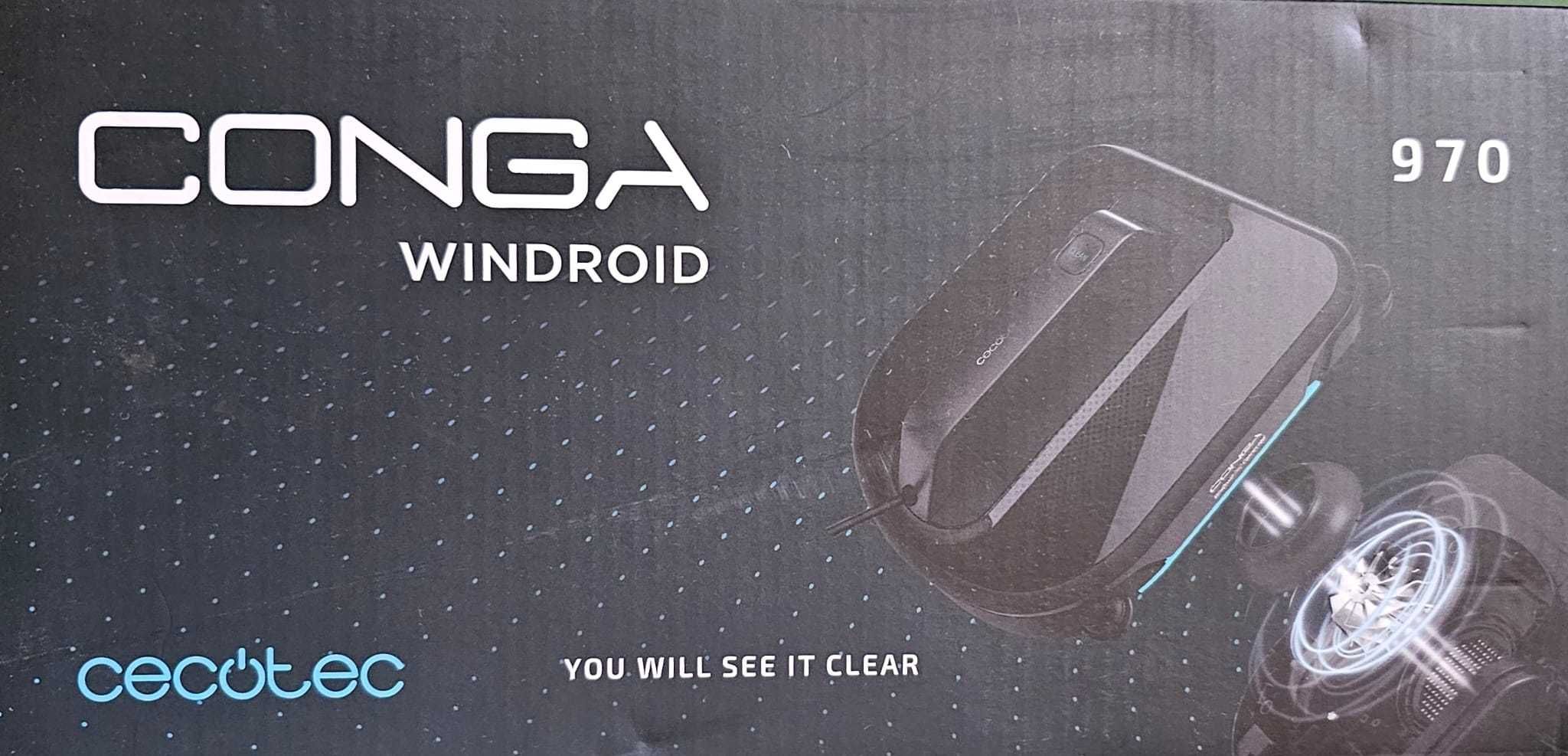 Robot inteligent pentru curatarea geamurilor Conga WinDroid 970, Negru