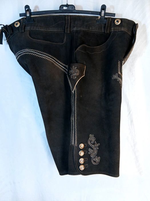Pantaloni Oktoberfest Lederhose bavarezi nr 56/3XL Pantaloni vânătoare