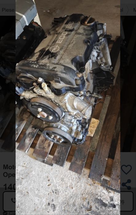 Motor Opel Corsa C 1.2 Benzina Pret 1400 lei