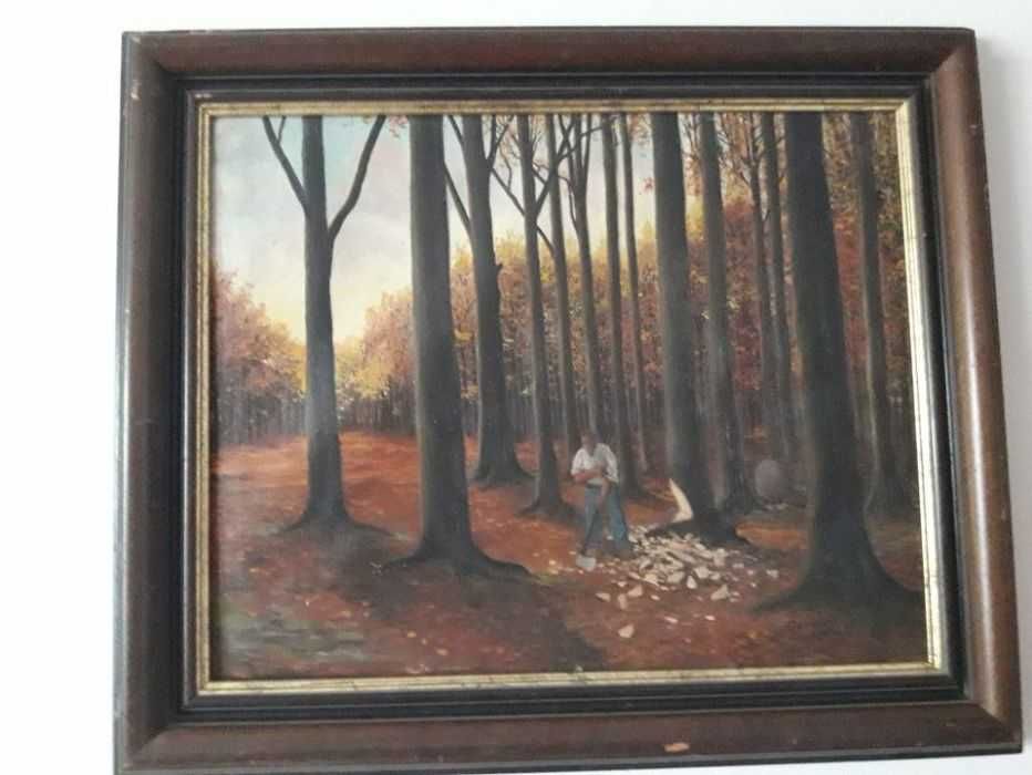 Tablou pictura pe panza cu rama din lemn