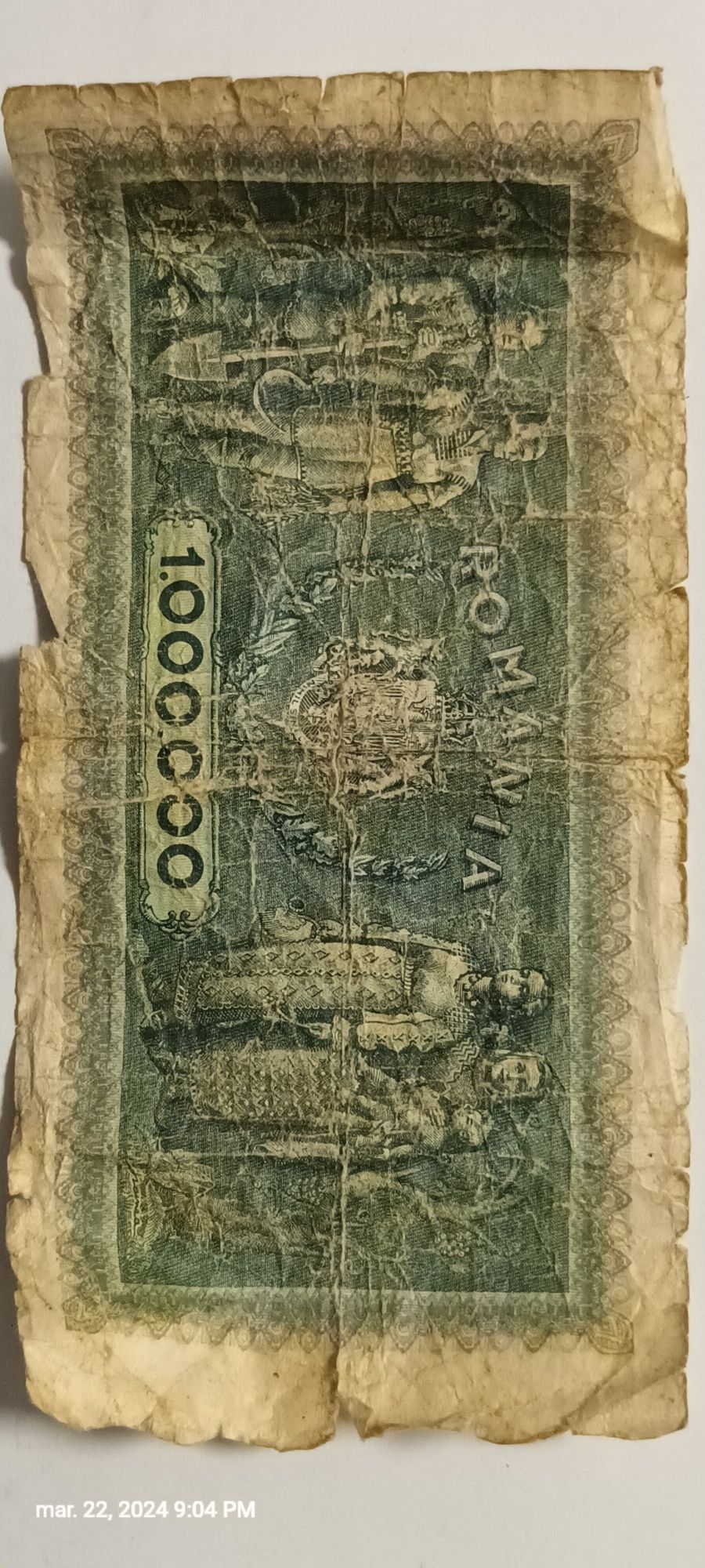 Bancnota veche "UN MILION LEI" 1947 aprilie