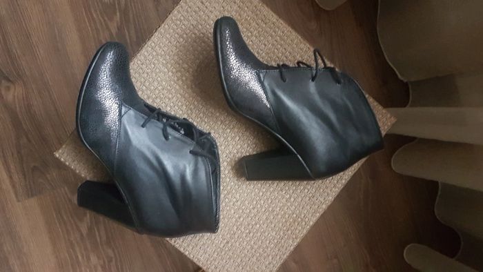Botine piele, marimea 38, toc 8cm