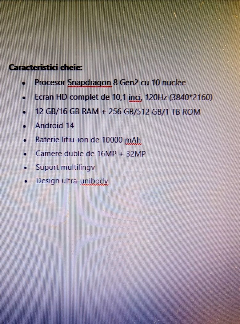 TABLETA-Pad 6 Pro, Snapdragon 2024, Android, 10000mAh, ecran 4K