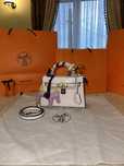 Geanta dama hermes kelly 19cm croco alb cadou c:35
