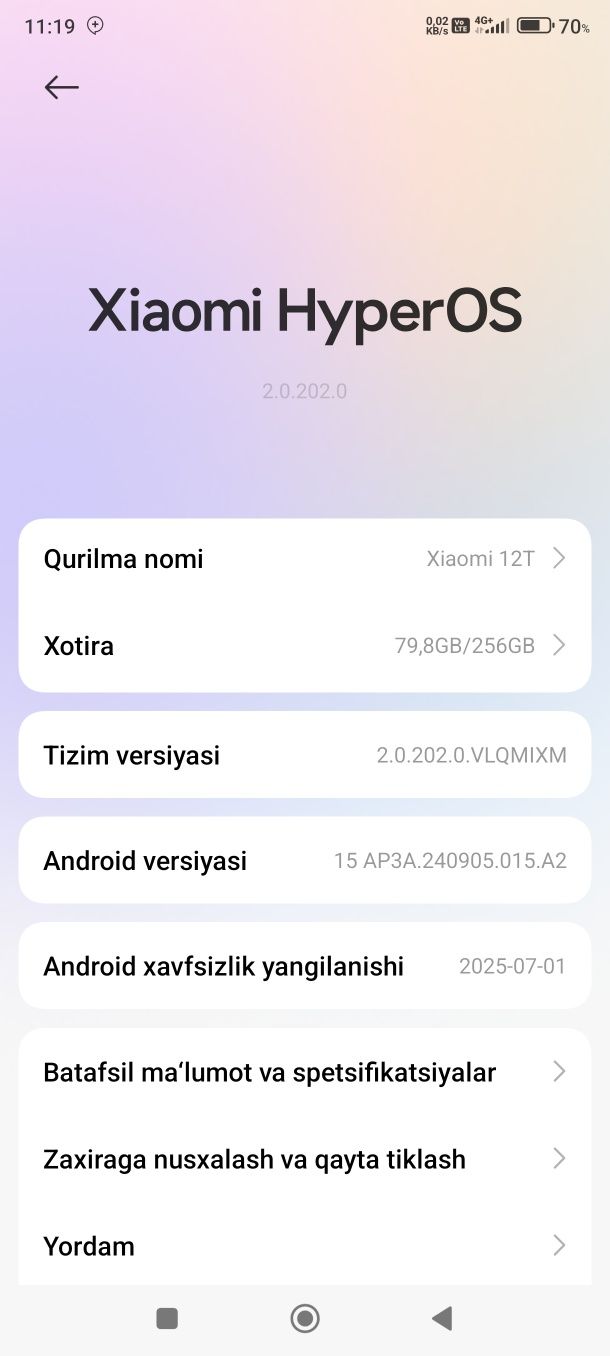 Xiaomi 12t 8/256