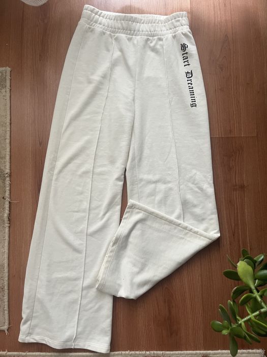 Бял дамски есенен панталон