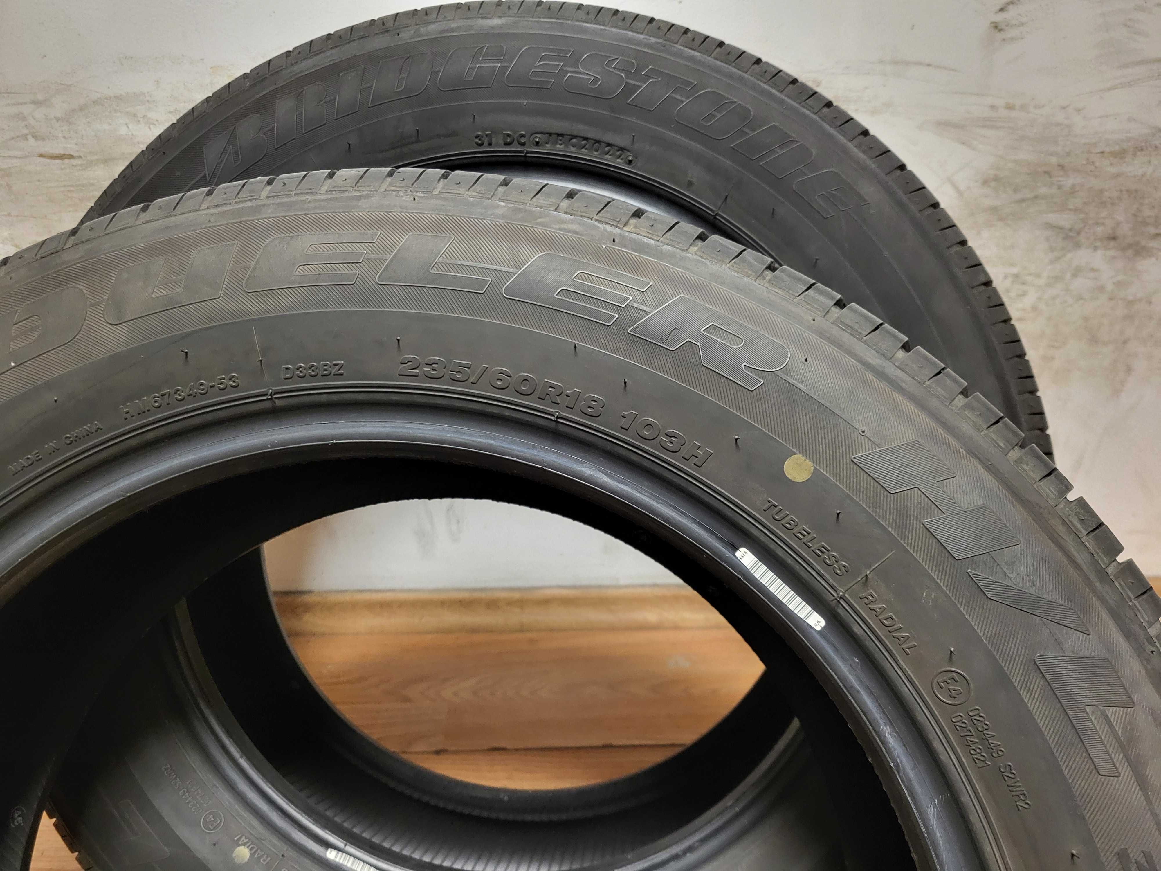 2 бр. 235/60/18 Bridgestone Dot22 / летни гуми джип SUV