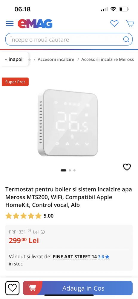 Smart Wifi Thermostat incalzire pardoseala