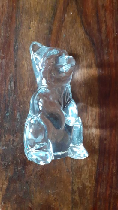 Чешки кристал коте мече фигурка Бохемия, Bohemia Crystal