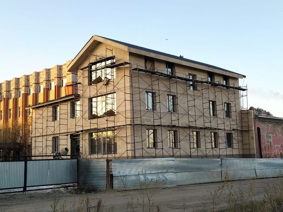 Монтаж фасадных работ, травертин , ФЦП