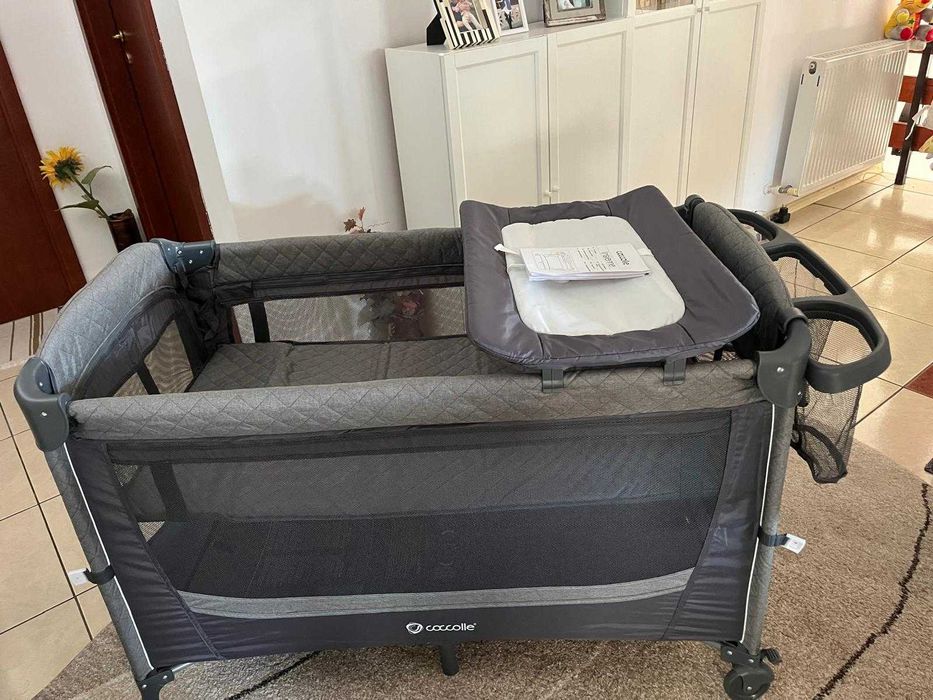 Patut co-sleeper Insieme, Greystone, Coccolle,+SALTEA+Lenjerie 5 piese