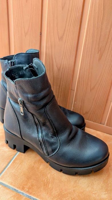 Ghete piele Marelbo, indigo