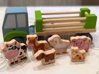 Детски дървен камион с животни