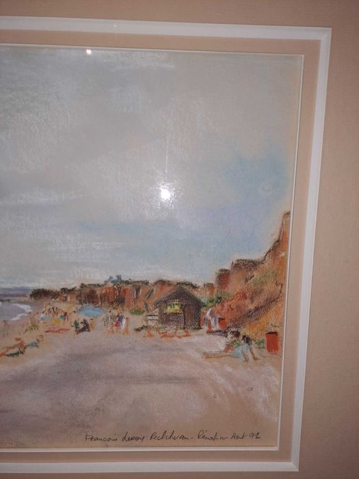 tablou creioane colorate 61/53 cm semnat Francoise Leroy datat 1993
