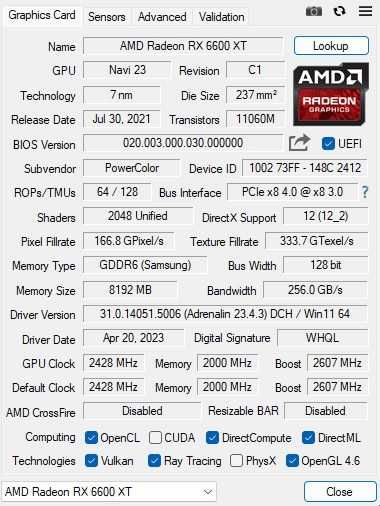 Продам видеокарту PowerColor Red Devil Radeon™ RX 6600XT 8GB GDDR6