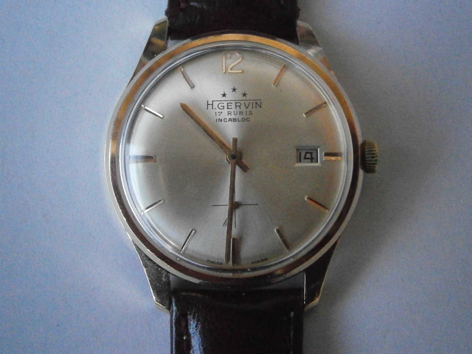 H. GERVIN, hand winding, cal. FHF 81-2 /date/, 17 jewels, swiss made