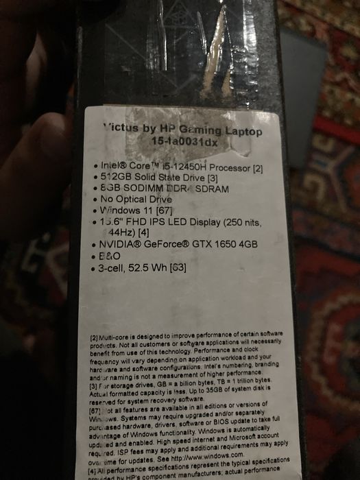Игровой Ноутбук Hp Victus gaming