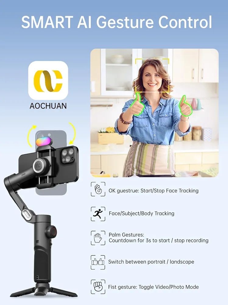 Смартфон Gimbal 3-осен стабилизатор за iPhone Android Селфи Гимбал сти