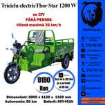 Triciclu electric nou cu CIV-FARA PERMIS THOR STAR VERDE Agramix