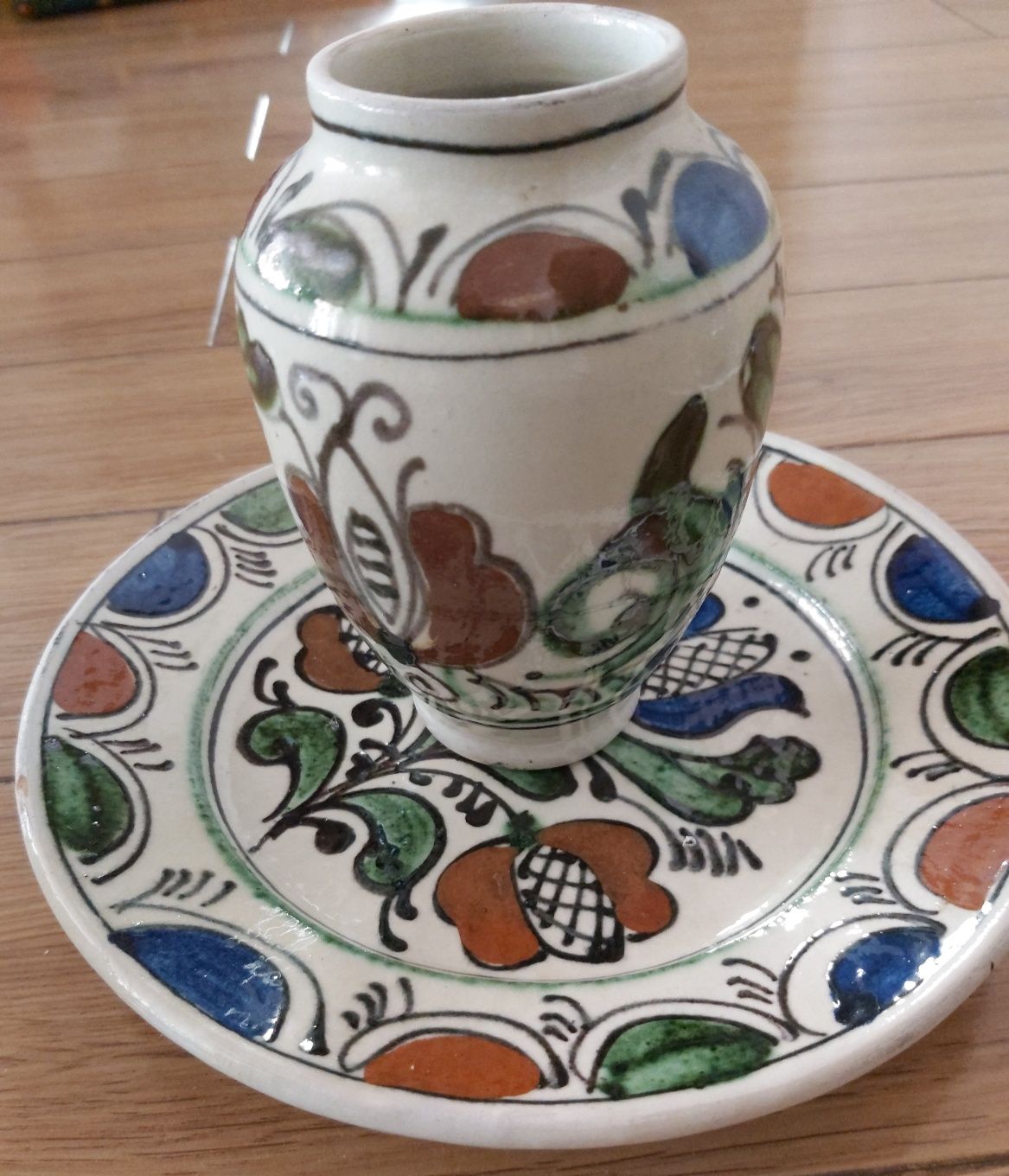 Ceramica de Corund Set vaza +farfurie