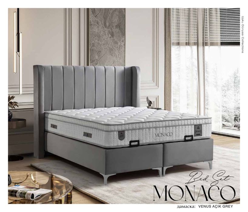 Тапицирано легло Monaco Сиво
