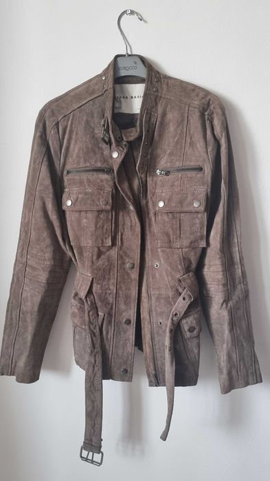 Geaca / Jacheta ZARA de piele intoarsa naturala