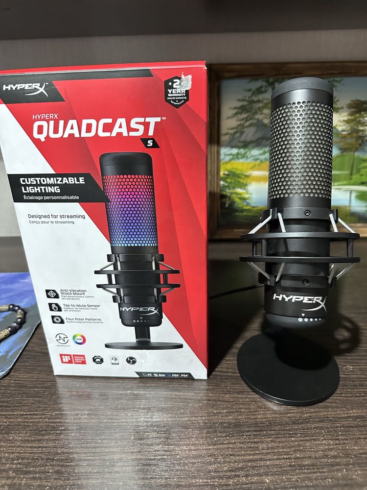 Игровой Микрофон Hyperx Quadcast S черный