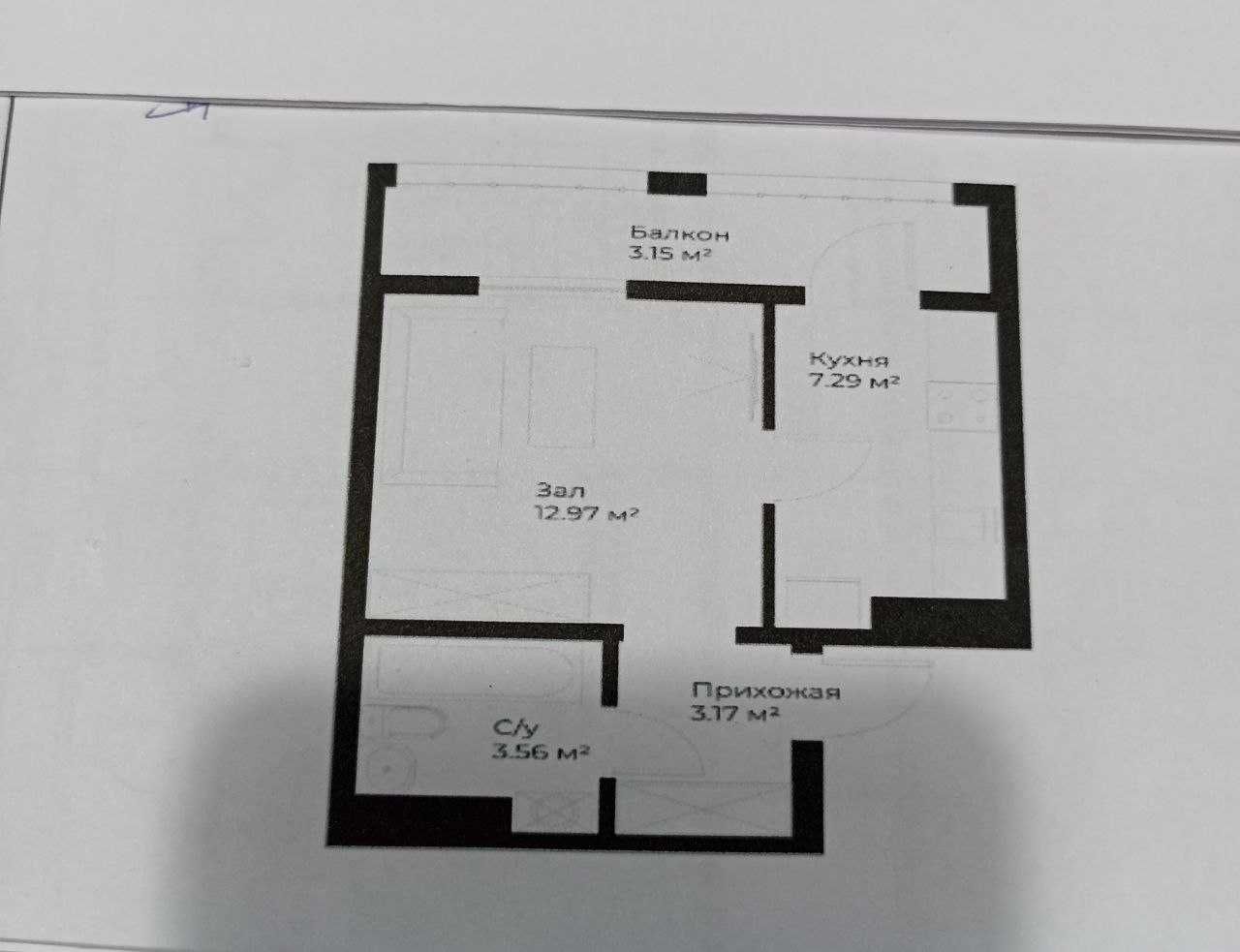 ЖК Ассалом Сохил 5 линия от GOLDEN HOUSE 1 ком 30м2