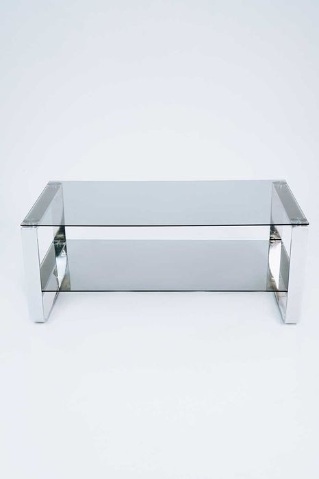 Стол GlassFusion – хромированный металл, толстое каленое стекло
