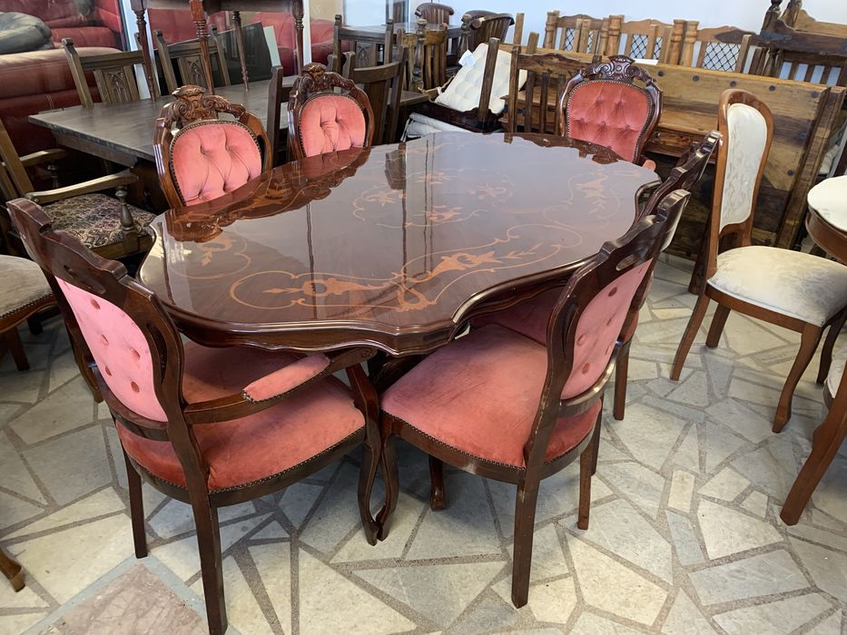 Барокова трапезна маса с 6 стола