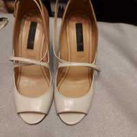 Sandale din piele naturala Cristhelen (Musette), marime 38, bej-crem