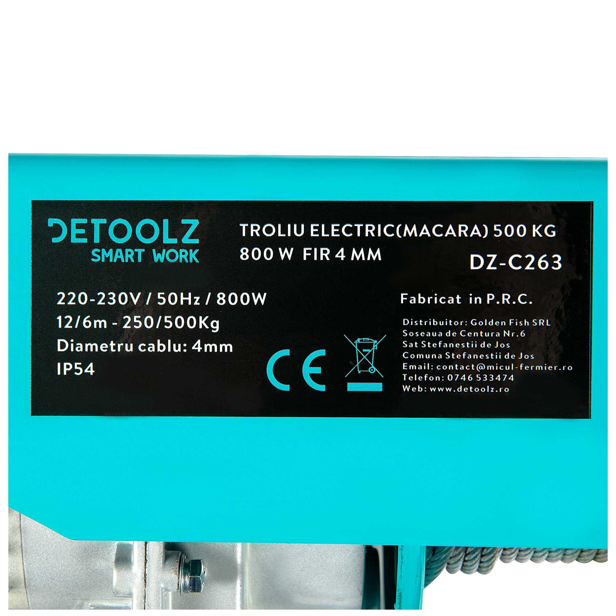 Electropalan troliu electric macara 500kg 800W fir 4mm (DZ-C263)