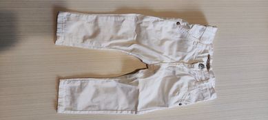 Бели памучни дънки 12-18 месеца