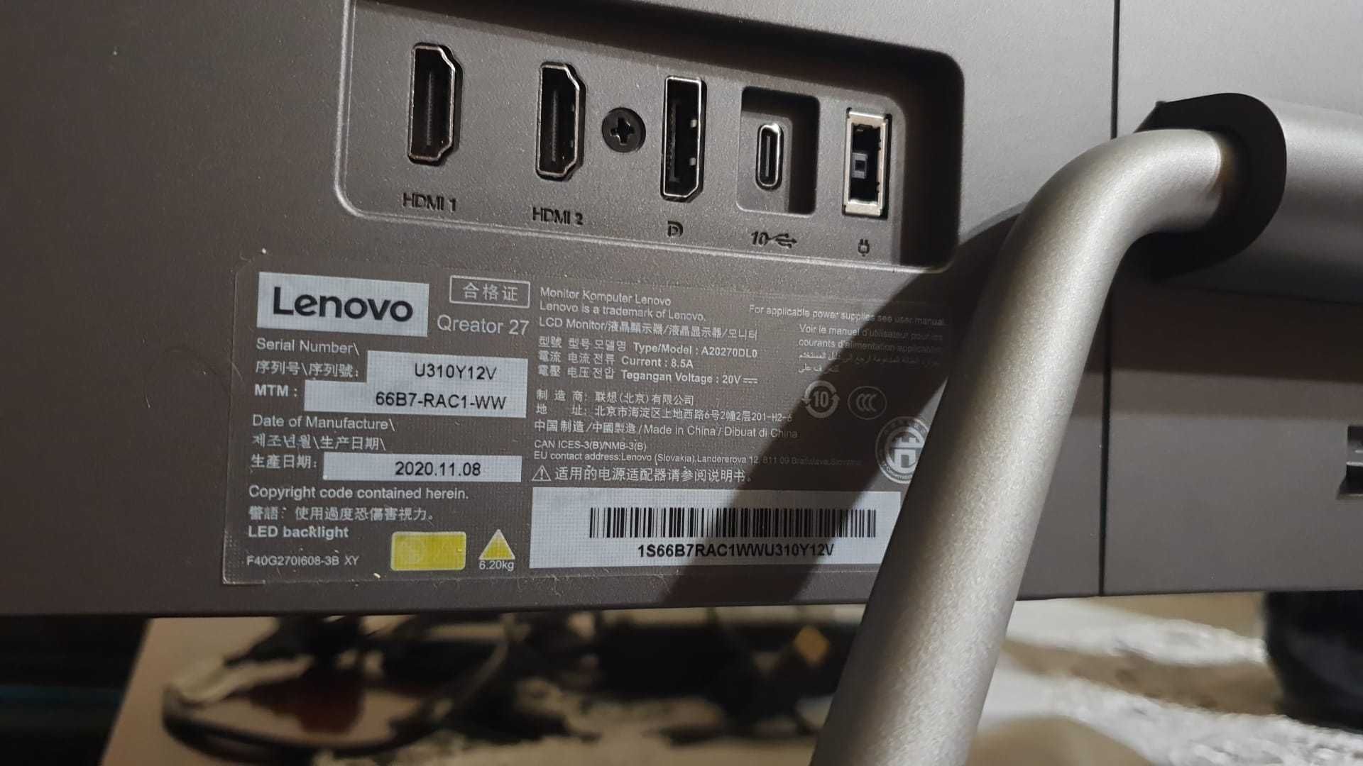 Monitor 4K Lenovo Qreator 27 inch