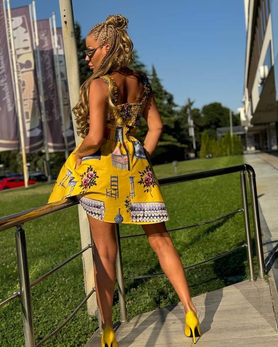 Djofra най -нова колекция ,уникална дамска къса рокличка Универсален р