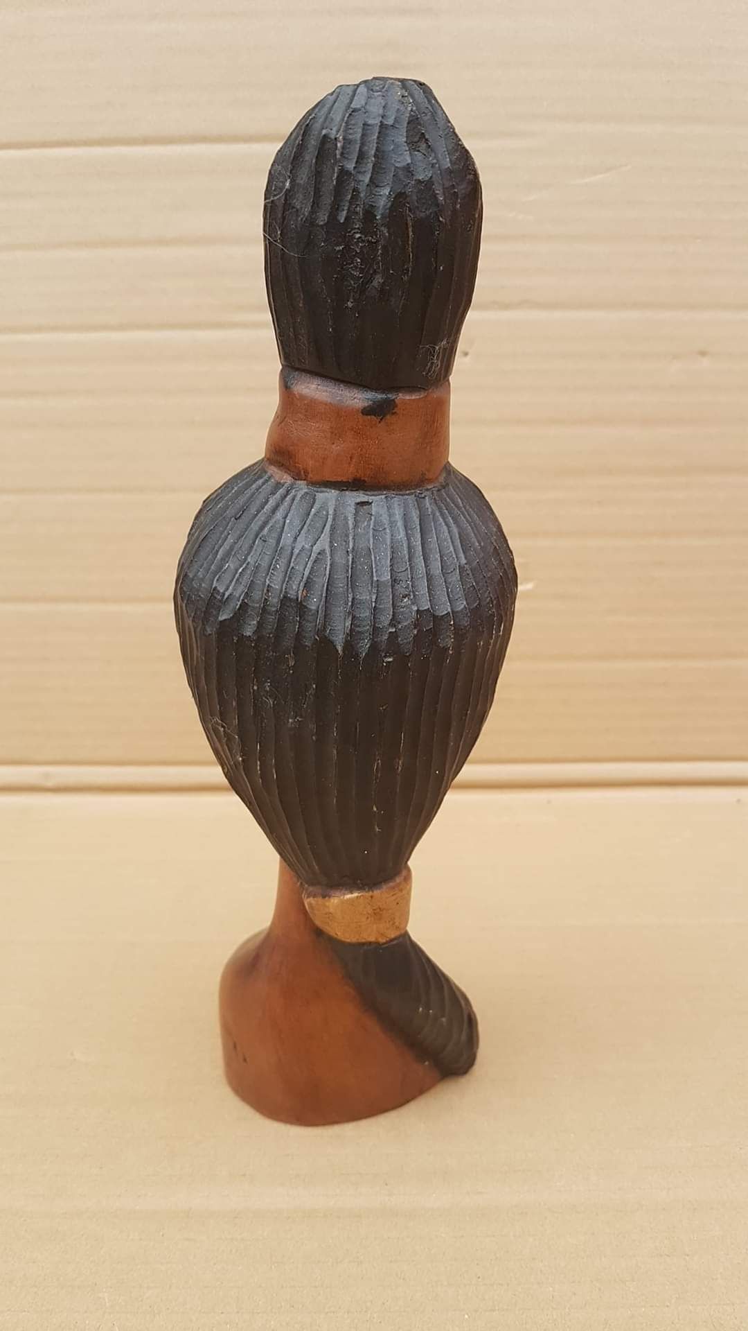 Statueta decorațiune lemn masiv hand made vintage colectie Africa 1950