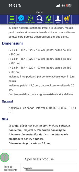 Mobila dormitor Staer