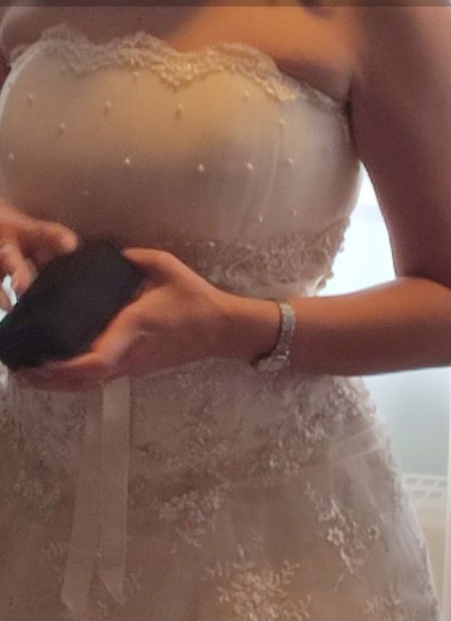 Rochie mireasă dantela si tulle