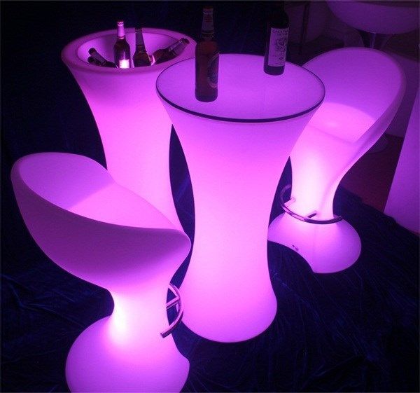 Mese luminoase (sistem LED rgbw), mobilier luminos cocktail, eveniment
