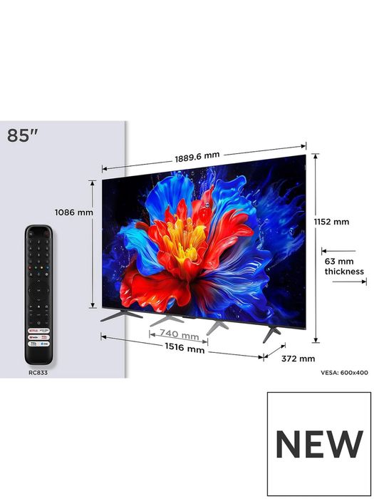 Телевизор TCL 85 QLed 144Hz Smart Tv самый низкий цена со склада