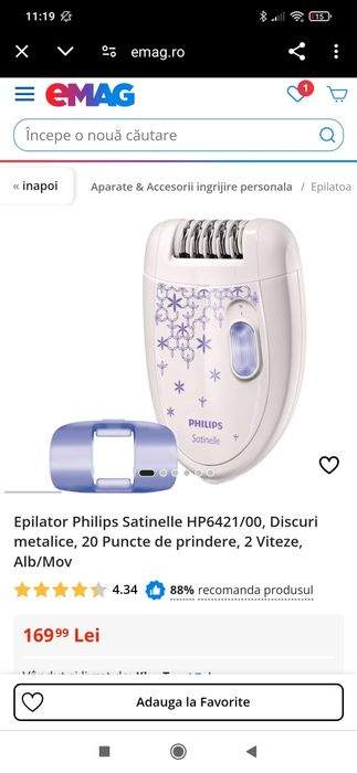 Epilator nou Philips Satinelle